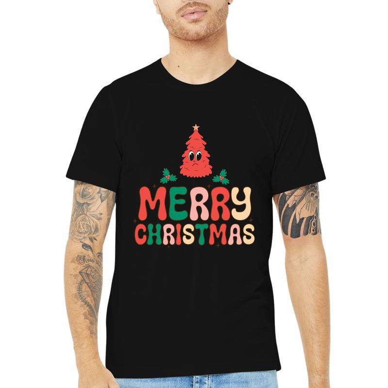 Festive Merry Christmas T-Shirt for Men, Casual Street Style - Perfect For Outdoor Activities made in usa