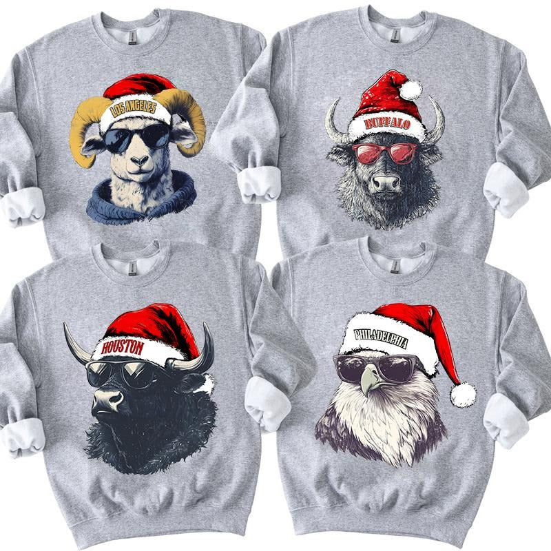 Festive Santa Paws Holiday Spiky hair fighters 32 Teams Spiky hair fighters Animal Santa Paws Holiday Sweatshirts Classic...