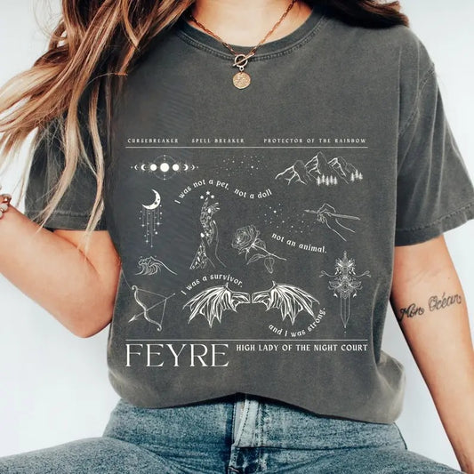 Feyre Shirt ACOTAR Shirt  ACOTAR Shirt Rhysand Feyre SJM Merch Booktok Merch Sarah J Maas Merch Velaris tshirt Bat Boys
