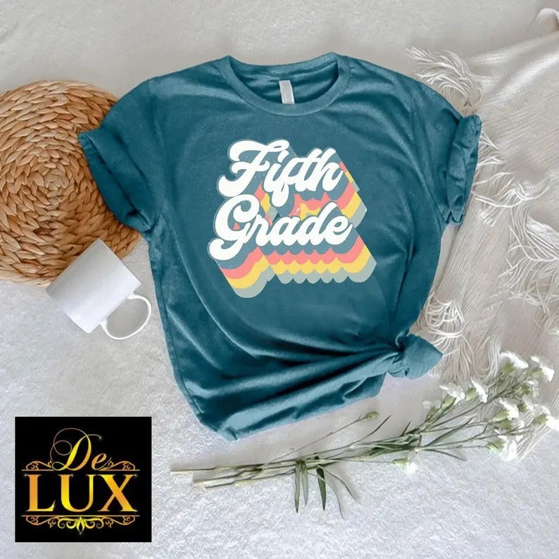 Fifth Grade Teacher Shirt,Retro Teacher Shirt,5th Grade Shirt for Girls,5th Grade Teacher Tshirt,Back to School Tee,Elementary School Shirt