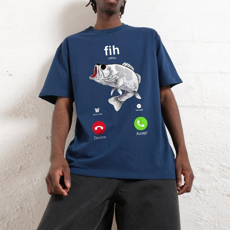 Fih Calling shirt, Remind Message Decline Accept Phone Call Fish Tshirt Hoodie, Sweatshirt | DripVista.com