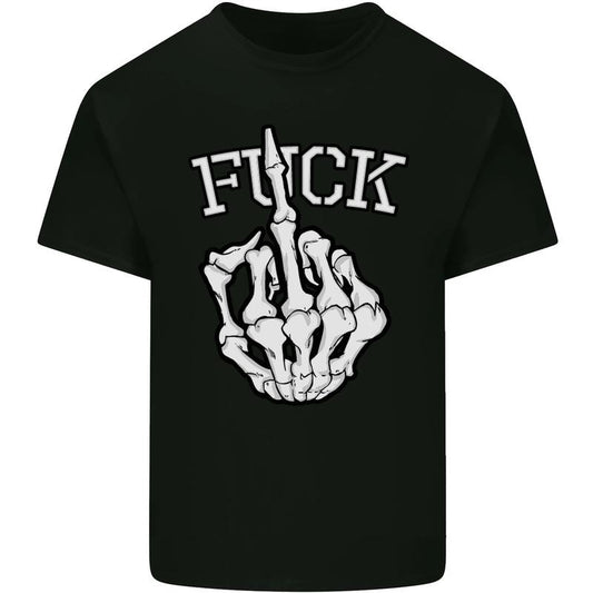 Finger Flip F#ck Skull Offensive Biker Mens Cotton T-Shirt Tee Top Made in USA