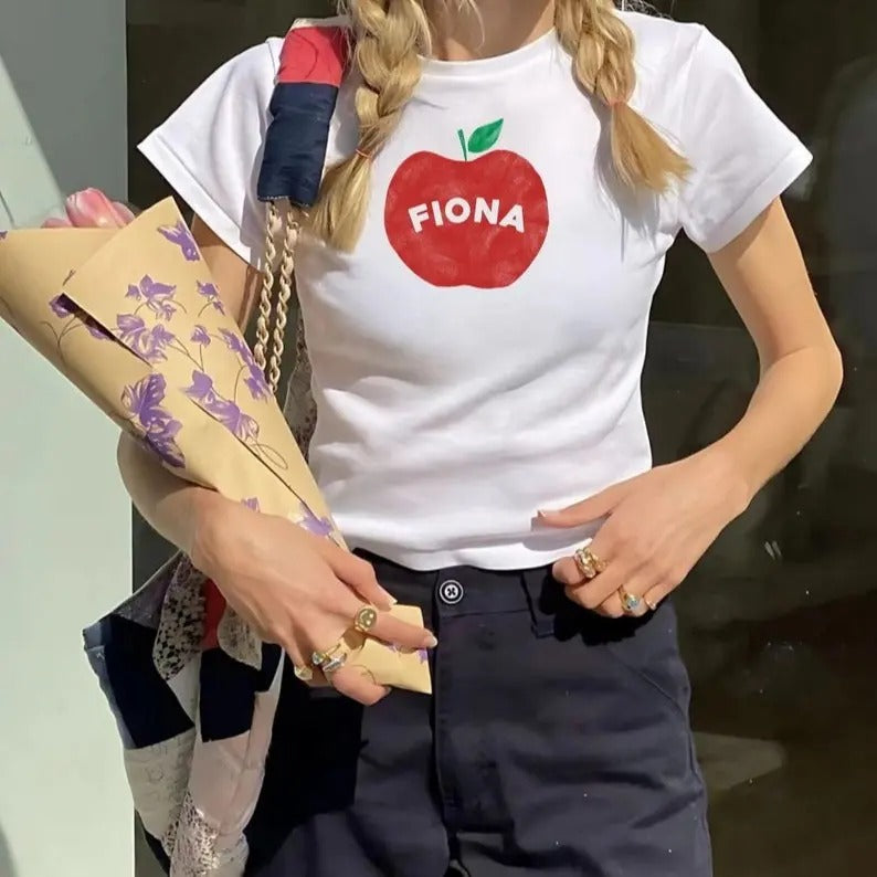 Fiona Apple Baby Tee, Trendy 90s Baby Tee, Trendy Y2K Collar Streetwear