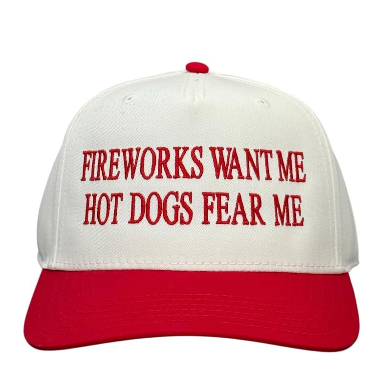 Fireworks Want Me Hot Dogs Fear Me Hat Custom Embroidered T-Shirts, Hoodie, Sweatshirt | DripVista.com
