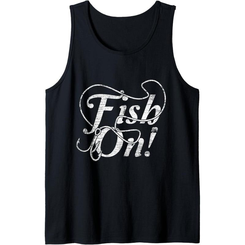 Fish On Tank Top Workout Racerback Tank Tops Sleeveless Shirts Made in USA Hoodie, Sweatshirt | DripVista.com
