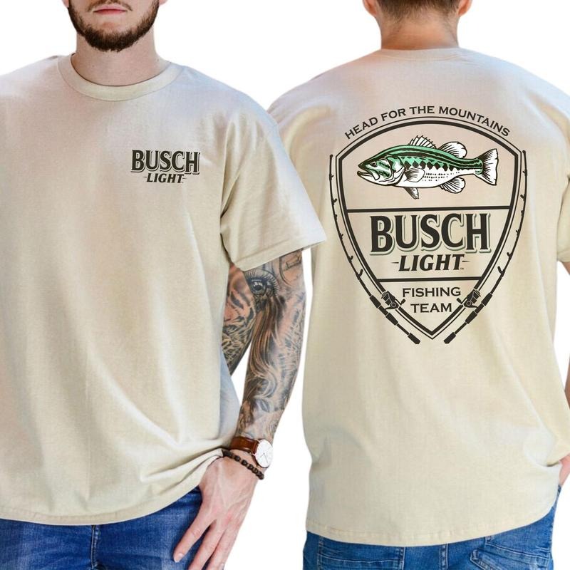 Fisher With Busch Light Beer T-shirt Classic Cotton Top Soft Fabric Shortsleeve Shirt Hoodie, Sweatshirt | DripVista.com