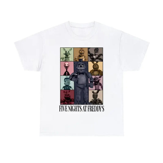 Five Nights at Freddy's Eras Cotton T-Shirt Retro Game Fan Graphic Tee