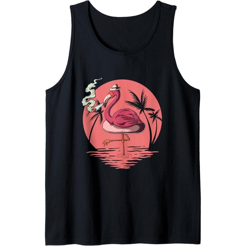 Flamingo 420 Stoner Spirit Summer Weed For Cannabis Lover Tank Top MADE IN USA T-Shirts, Hoodie, Sweatshirt | DripVista.com