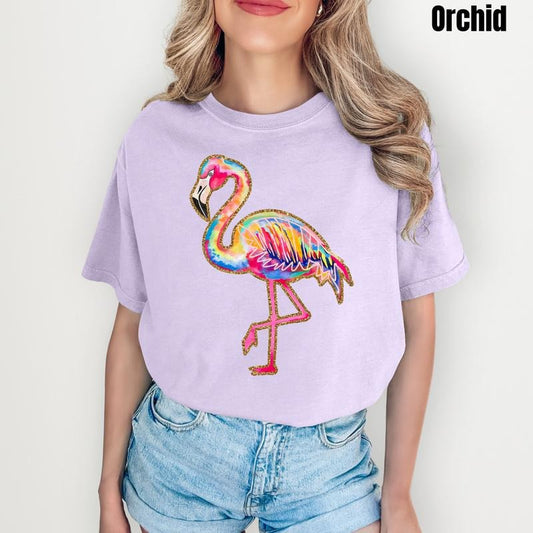 Flamingo Color Splash Comfort Colors T-Shirt 'NLB'