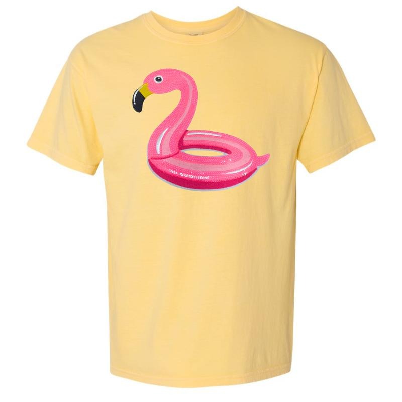 Flamingo Floaty Patch Comfort Colors T-Shirt Hoodie, Sweatshirt | DripVista.com