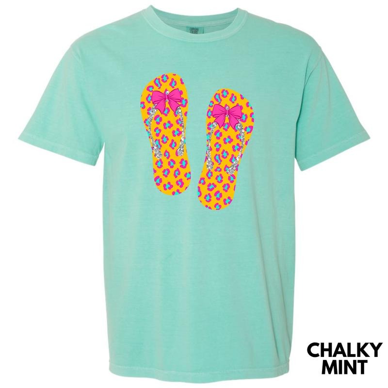 Flip Flop Cheetah Summer Comfort Colors T-Shirt 'NLB'