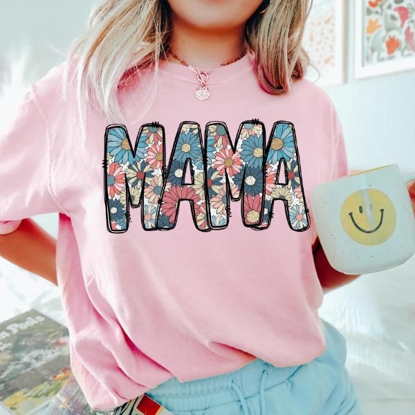 Floral American Mama t-shirt, Mama Shirt, Retro Mama America tee, 4th FOG July T-Shirt Hoodie, Sweatshirt | DripVista.com