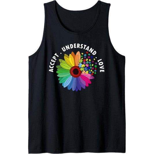 Floral Autism Awareness Daisy Flower For Men Women Kids Tank Top MADE IN USA
