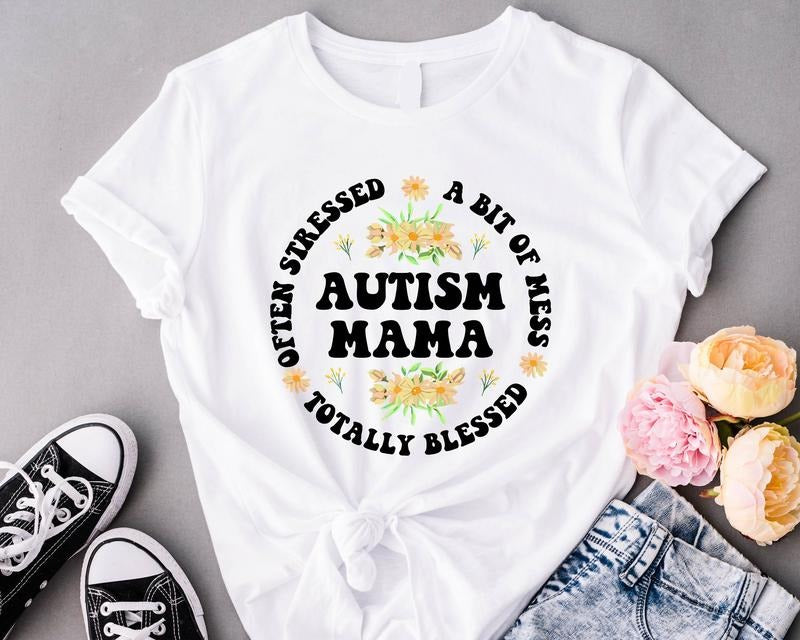 Floral Autism Mama Shirt, Totally Bless Autism Shirt, Autism Awareness T-Shirt, Autism Support Gift Tee, Gift Shirt For Mom, Teacher Shirt.
