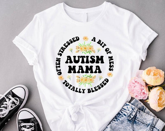 Floral Autism Mama Shirt, Totally Bless Autism Shirt, Autism Awareness T-Shirt, Autism Support Gift Tee, Gift Shirt For Mom, Teacher Shirt.
