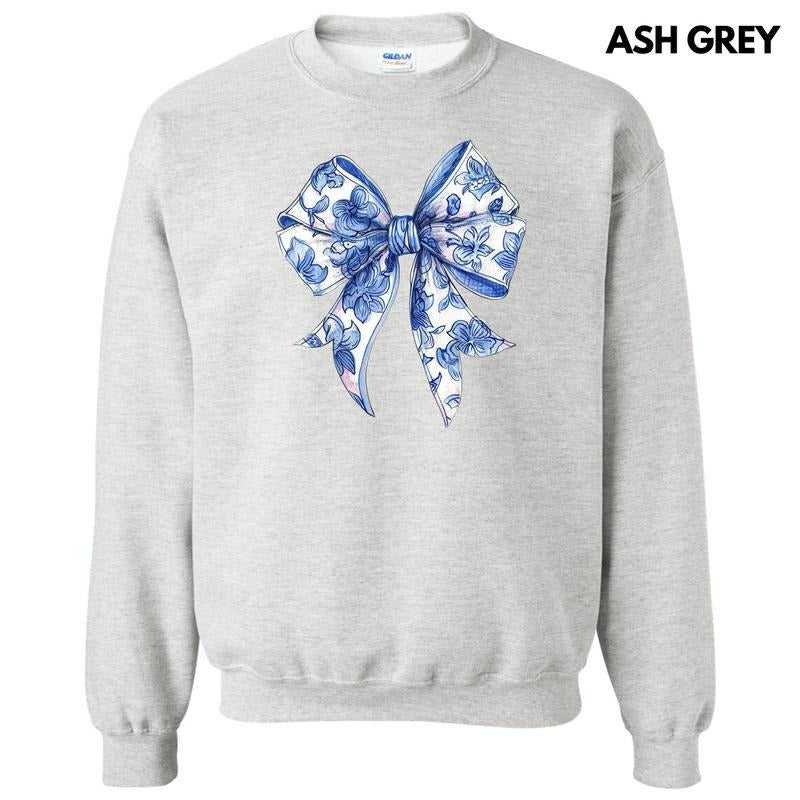 Floral Blue Big Bow Sweatshirt 'NLB' T-Shirts, Hoodie | DripVista.com