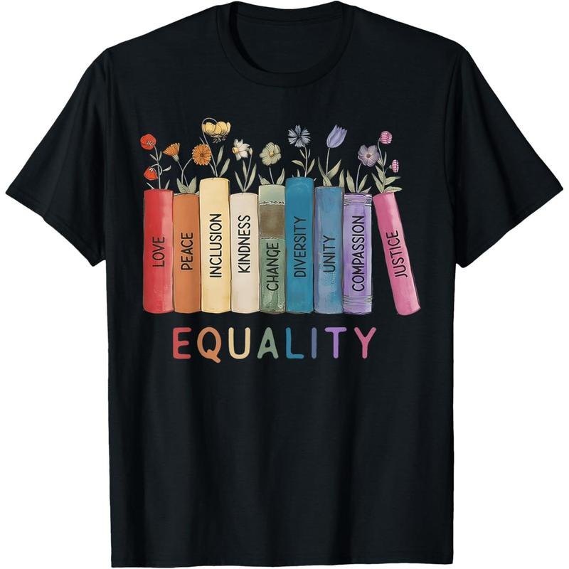 Floral Book Equality Human Rights, Social Justice Peace Love T-Shirt made in usa Hoodie, Sweatshirt | DripVista.com