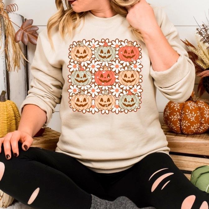 Floral Jack o Lantern Crewneck