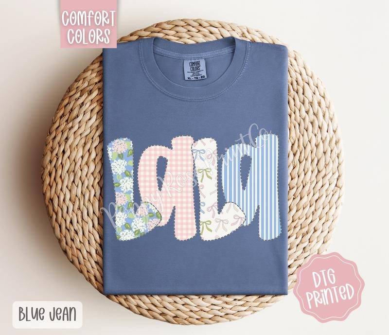 Floral Lala Comfort Colors Shirt, Cute Spring Grandma Tshirt, Coquette Tee