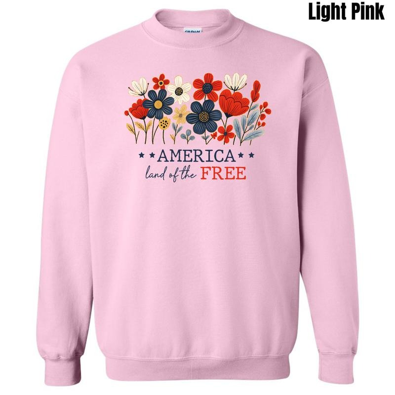 Floral Land Of The Free Sweatshirt 'NLB' T-Shirts, Hoodie | DripVista.com
