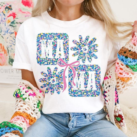 Floral Mama Coquette Shirt, Mama Flower Shirt, Preppy Mama Shirt, Mama Floral Shirt, Retro Mama Flower Shirt, Mama Shirt, Mothers Day Shirt