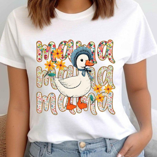 Floral Mama Goose Shirt, Floral Goose Mama Shirt, Boho Floral Mama Shirt,  Vintage Mama Shirt,Mama goose Shirt,Mothers day Shirt