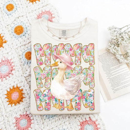 Floral Mama Goose Shirt, Mama Goose Shirt, Girly Shirt, Goose Png, Mother's Day Shirt, Floral Mama Shirt, Duck Shirt, Goose Lover