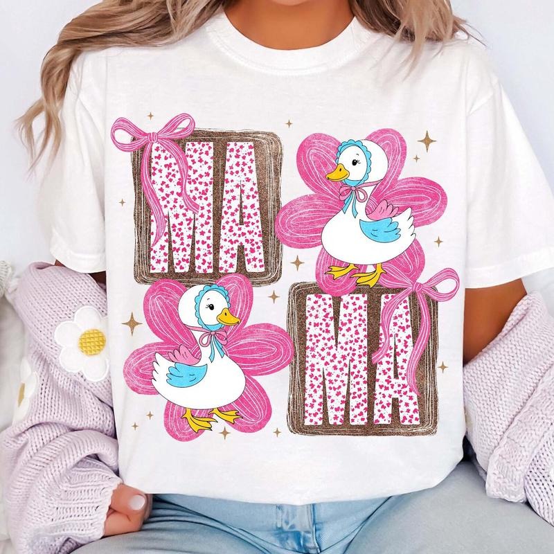 Floral Mama Goose Shirt, Mama Goose Shirt, Mothers Day Shirt, Floral Mama Shirt, Goose Shirt, Duck Shirt Goose Lover Sublimation Cotton Fabric
