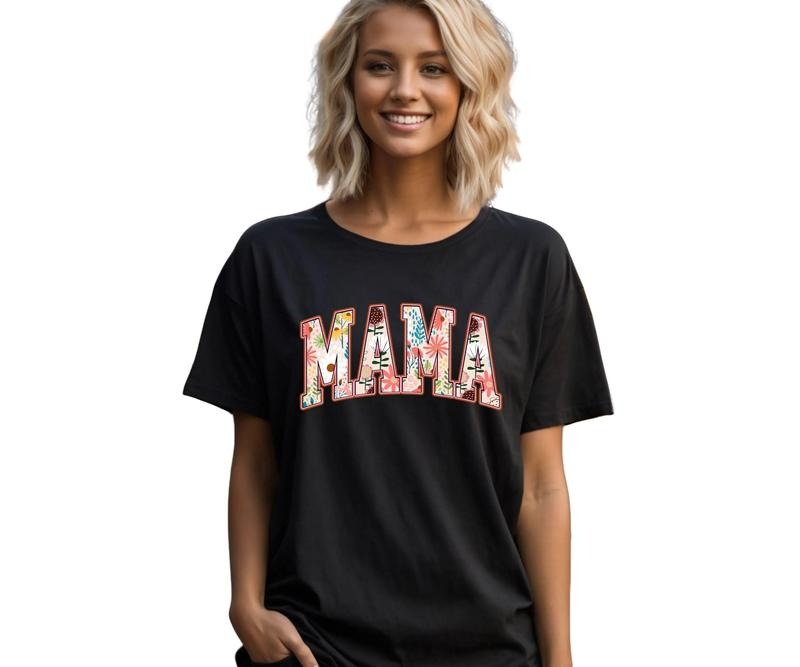 Floral Mama Pink Print Comfort colors Tee shirt