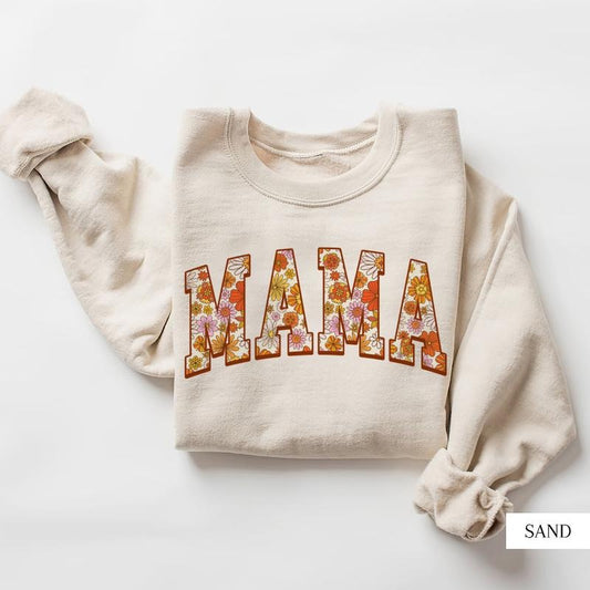 Floral Mama Sweatshirt, Cute Mom Sweatshirt, Mother's Day Gift, Mommy Shirt, New Mom Gift, Gift for Mother, Mama Shirt, Gift for Grandma style 02