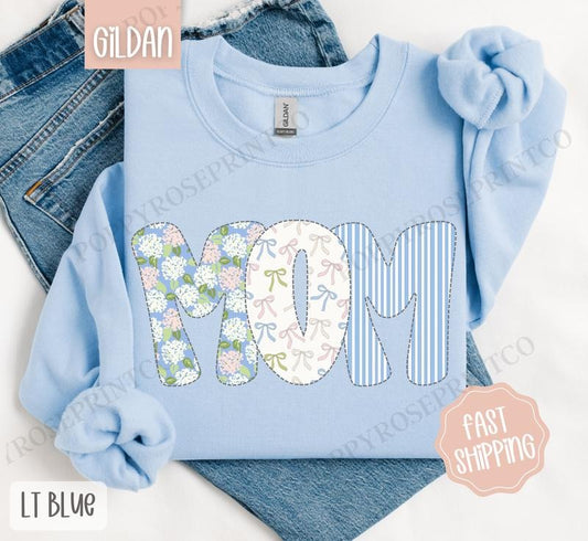 Floral Mom Sweatshirt, Cute Mama Sweater, Coquette Mom Crewneck