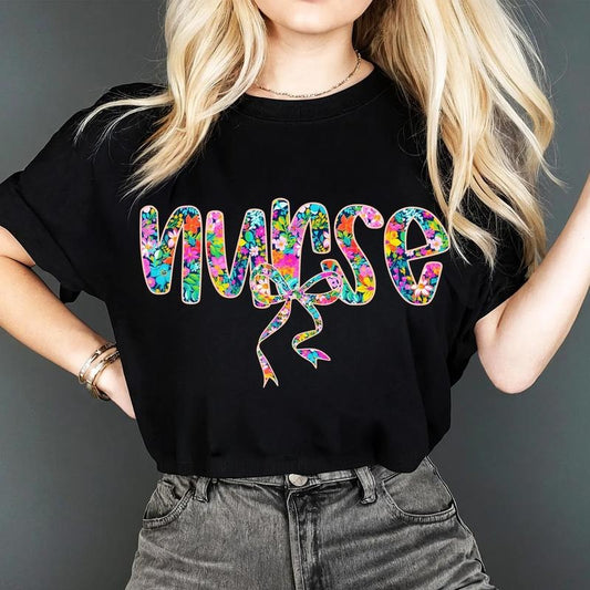 Floral Nurse Coquette Shirt, Nurse Flowers Shirt, Nursing Shirt, Nursing Life Nurse Sublimation Design, Nurse Shirt, Trending Nurse