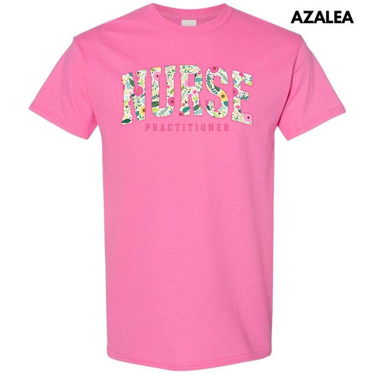 Floral Nurse Practitioner Gildan Short Sleeve T-Shirt 'NLB'