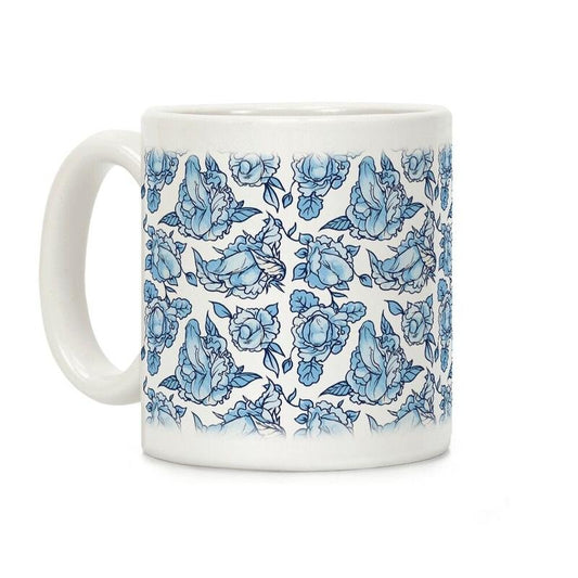 Floral Penis Blue Coffee Mug 11oz-15oz, funny Coffee Mug, Gift Ideas