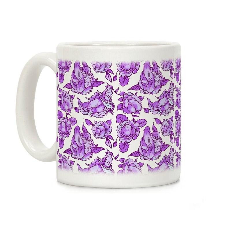 Floral Penis Purple Coffee Mug 11oz-15oz, funny Coffee Mug, Gift Ideas