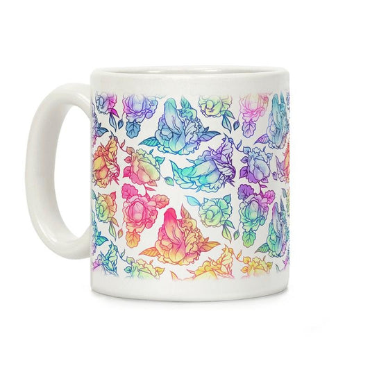Floral Penis Rainbow Coffee Mug, Graphic Tees, Funny Coffee Mug Gift