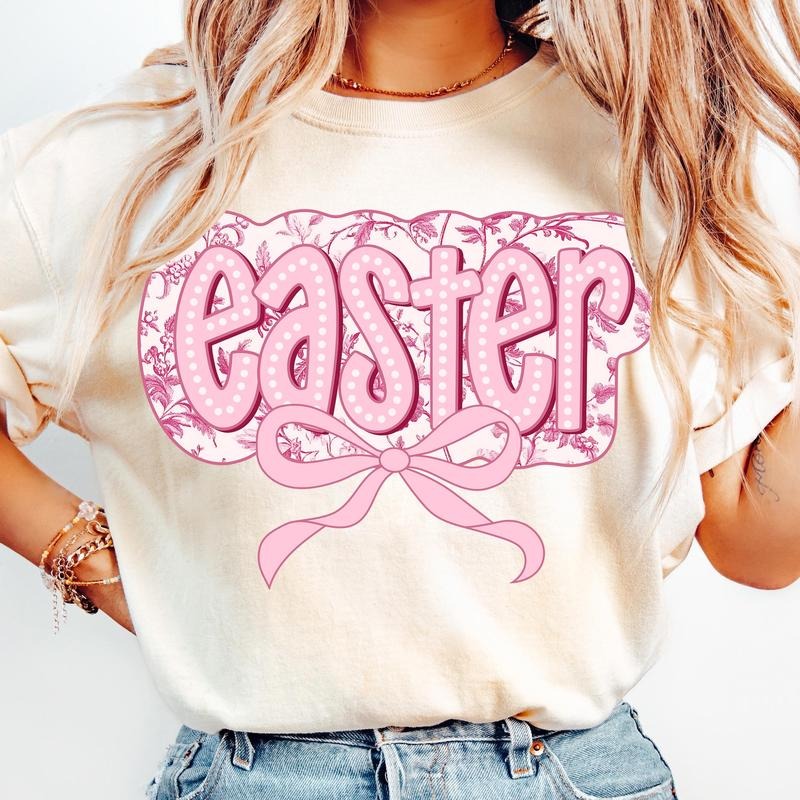 Floral Pink Toile Chinoiserie Easter T-Shirt, Easter T-Shirt, Chinoiserie Easter T-Shirt, easter Coquette T-Shirt, christian easter T-Shirt