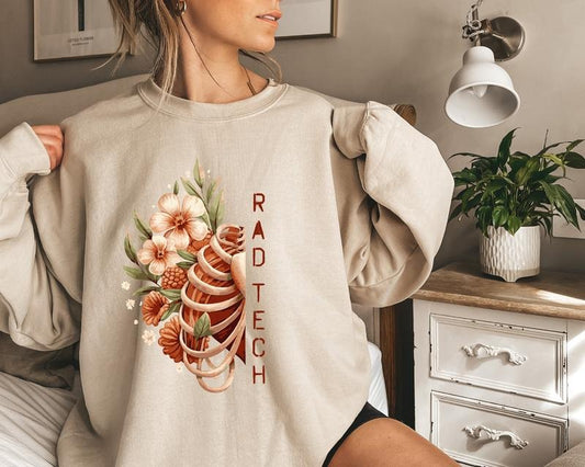 Floral Rad Tech Sweatshirt, Radiology Technician Shirt Best Price