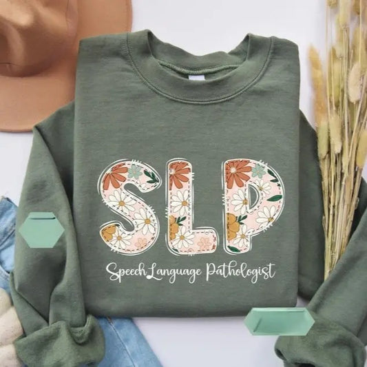 Floral Speech Therapy Shirt, SLP Hoodie, Speech Pathology Gift, Language Pathologist Hoodie, Gift for Her