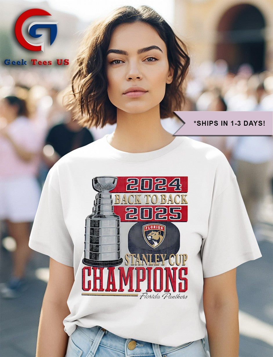 Florida Panthers back to back 2024-2025 Stanley Cup Champions shirt