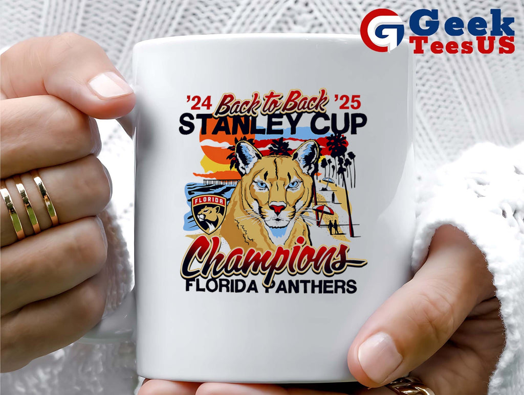 Florida Panthers hockey back to back 2024-2025 Stanley Cup Champions Sunset shirt