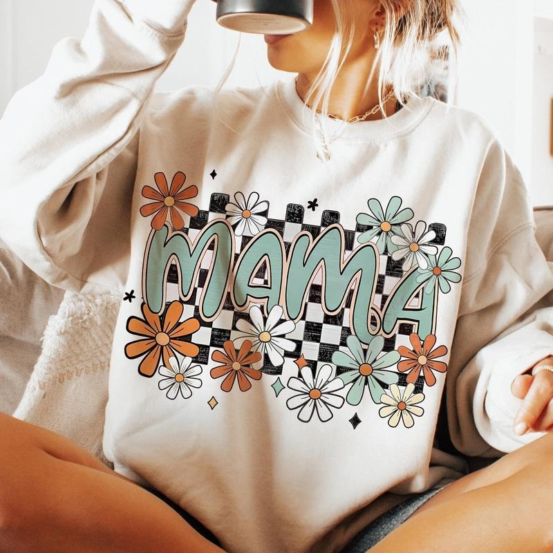 Flower Coquette Mama Bow Shirt, Mama Preppy Floral Tee, Mama Groovy Sweatshirt, Mothers Day Gift, Gift for Mom