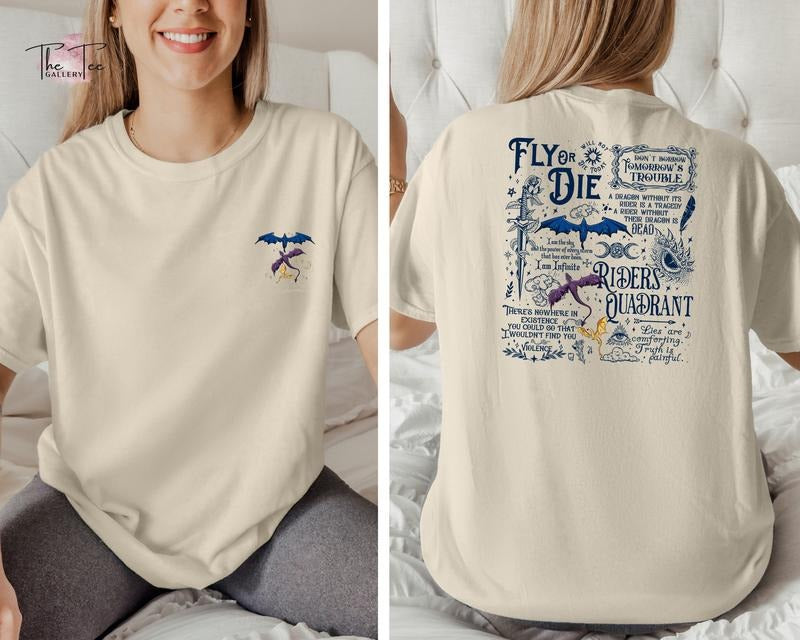 Fly or Die Shirt, Dragon Shirt For Women, Romantsy Book Lovers Gifts, Dragon Rider Shirt, Fourth Wing Shirt, War College Shirt,Bookish Shirt