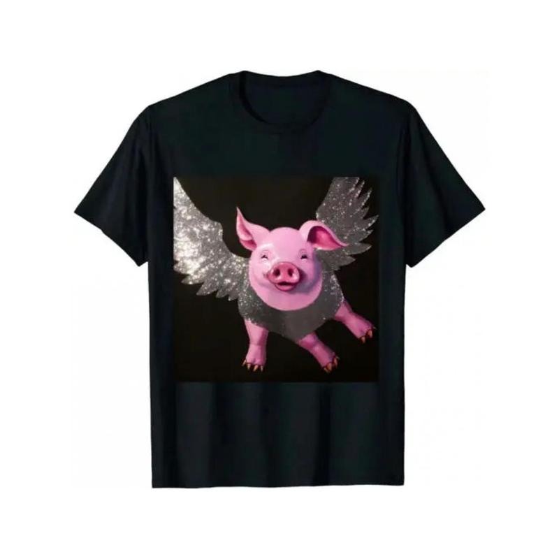 Flying Pigs Shirt- Pig Tee When Pigs Fly TShirt Piglet made in usa Hoodie, Sweatshirt | DripVista.com