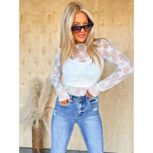 Fool Me Once Ivory Lace Top