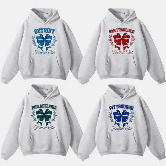 Football All Team Hoodie, Coquette Football Hoodie, Trendy Football Fan Love Sport
