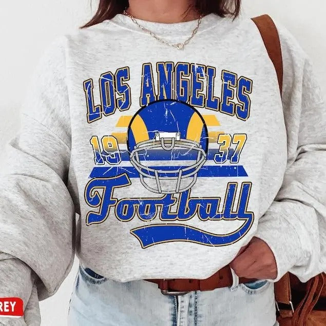 Football All Team Vintage Crewneck Sweatshirt, Vintage Rams Sweatshirt, Game Day Sweatshirt, Rams Gifts Hoodie