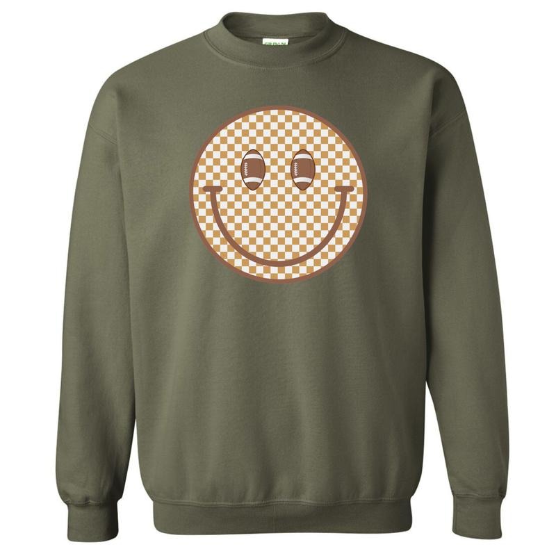 Football Checkered Happy Face Sweatshirt 'NLB'