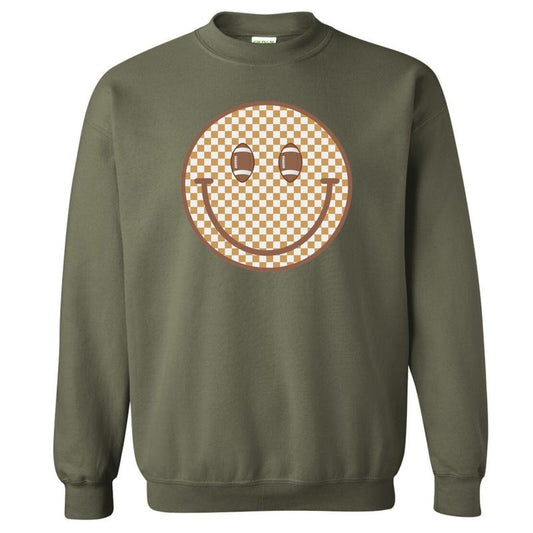 Football Checkered Happy Face Sweatshirt 'NLB'