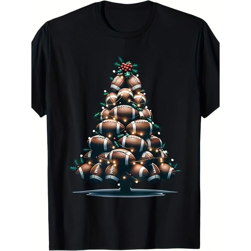 Football Christmas tree, sports enthusiast player T-shirt made in usa Hoodie, Sweatshirt | DripVista.com